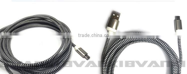 top selling products 2015 Wholesale nylon braided usb charger cable for samsung mobile nylon braided micro usb data cable