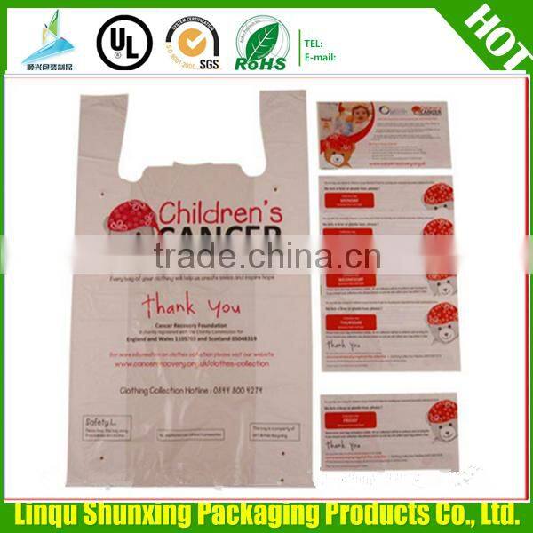 HDPE printed plastic bags for donation / plastic bag for cloth recycling
