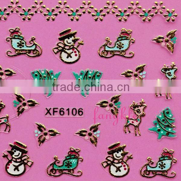 Hotselling 3D christmas nail art sticker