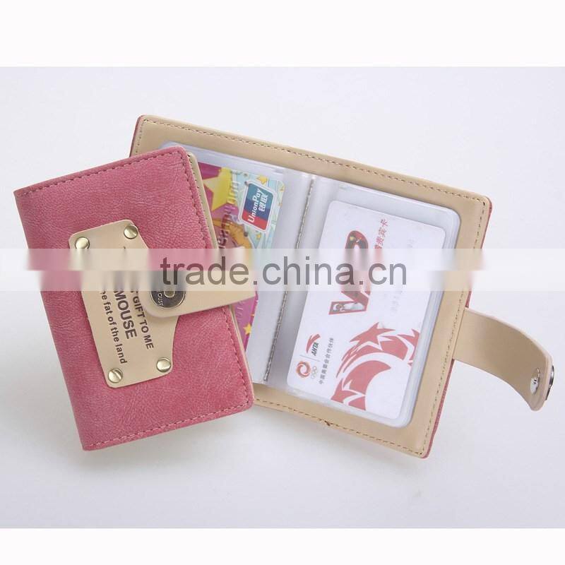 Korea mini cute leather credit card holder for girls