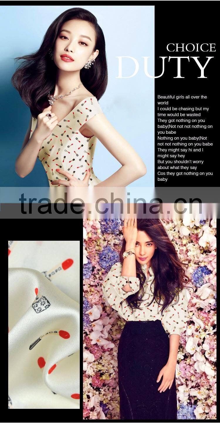 140cm strech silk satin printed fabric for dress