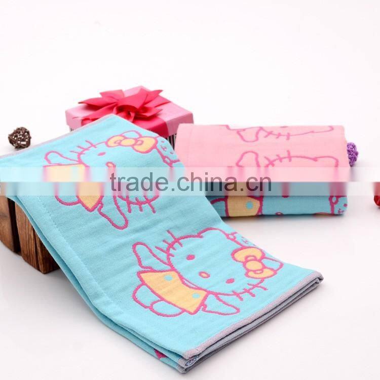 100% cotton Embroidered with cartoon design 32 stock face towel Hello Kitty face towel