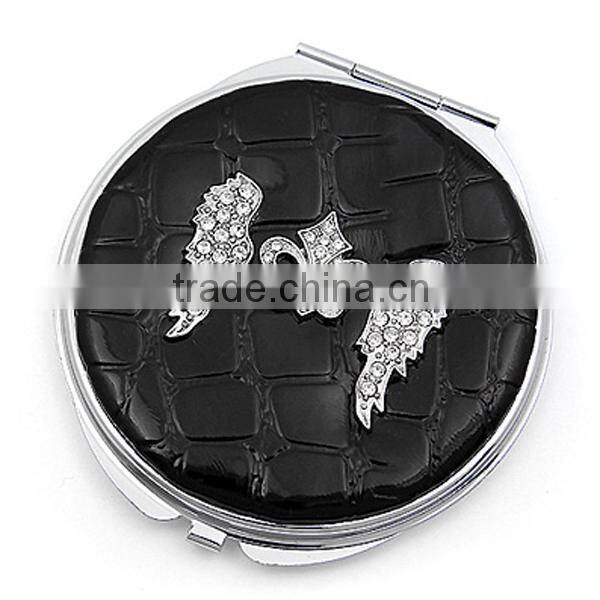 Rhinestone square fuchsia pocket mirror cosmetic mirror compact mirror