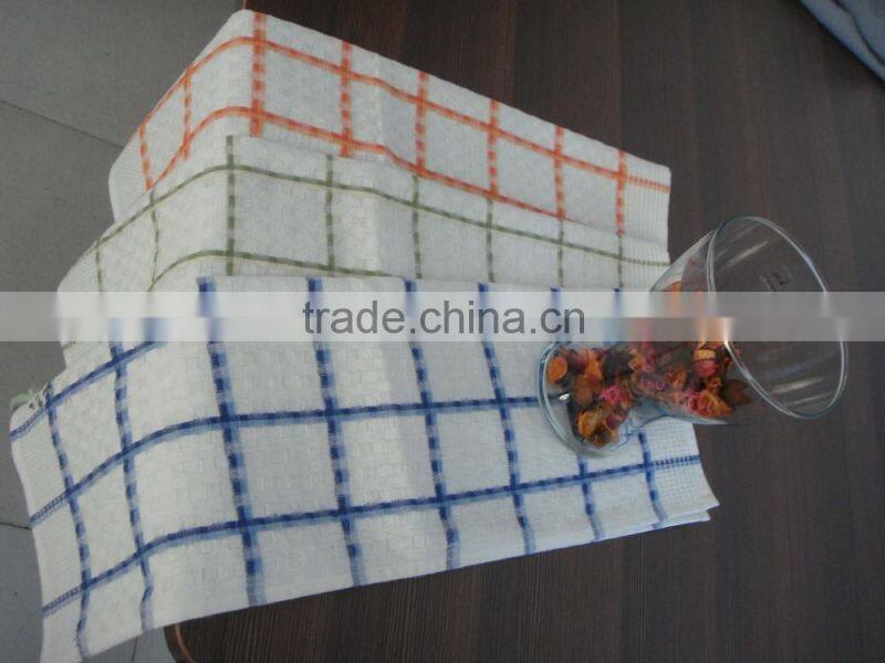 China supplier large waffle check tea towel with carrot design