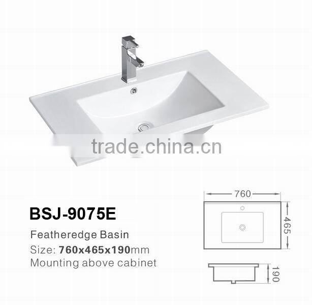 Hot selling ceramic thin edge cabinet basin/bathroom vanity wash basin(BSJ-9075E)