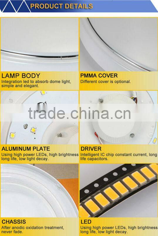 car parking lot 3 years warranty cheap price 24W Round surface mounted plastic cover led ceiling light