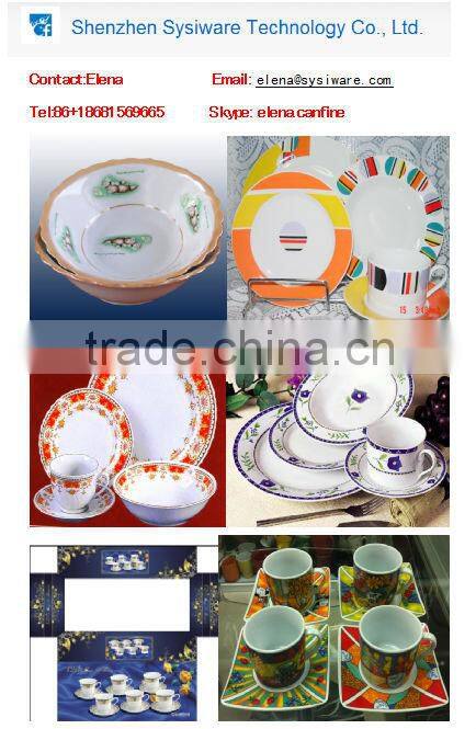 small and beautiful ceramic mug with saucer