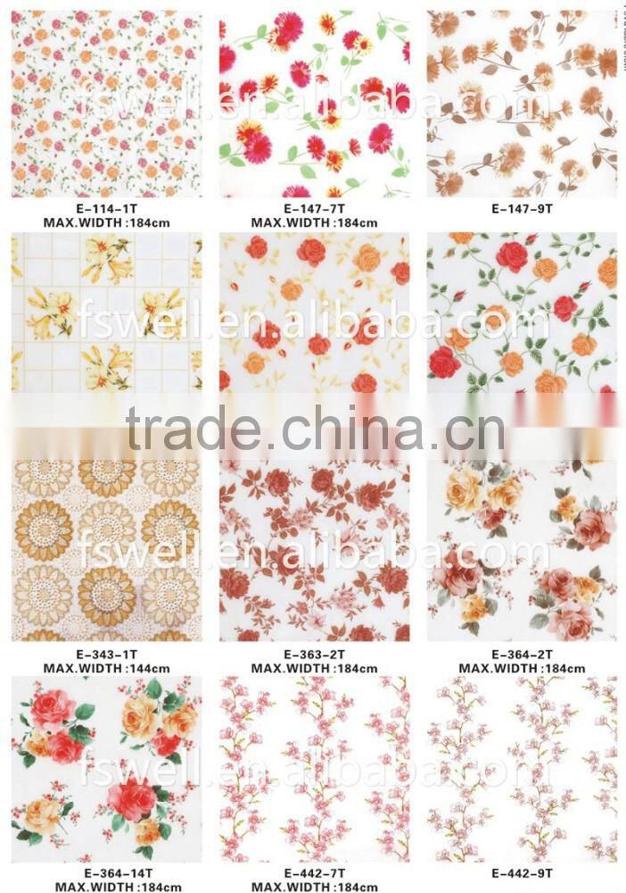 PEVA plastic printed transfer transparent table cloth