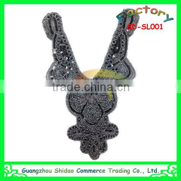 embroidery neck design lace with lace work