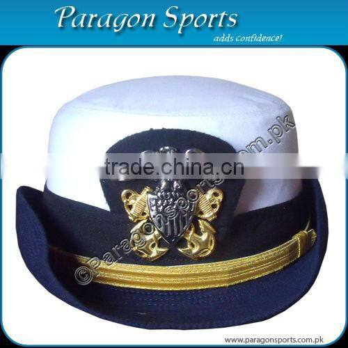 Military Khaki Peak Cap with Double Row hand embroidery peak