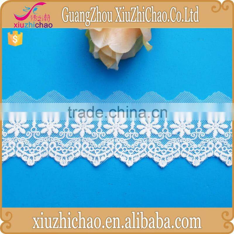 GF9847 wholesale girls dress white cotton lace trim