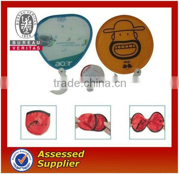 2012 Foldable nylon Frisbee/Fan with a pouch