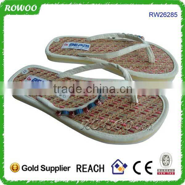 handmade beautiful indian nude women slippers woven straw cheap wholesale slippers