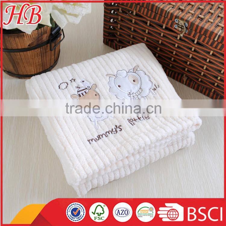 new product embroidered coral fleece baby blanket