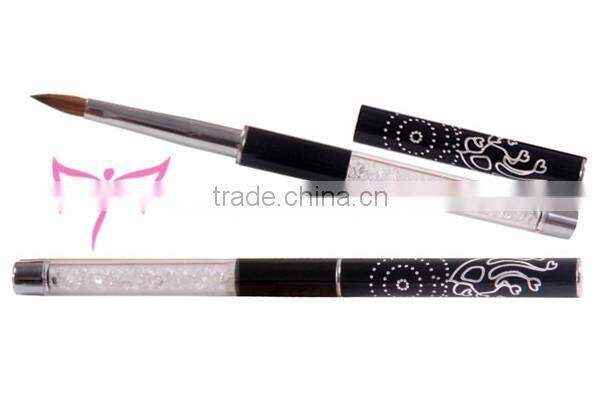 2016 Hotsale white Crystal Oval Acrylic Brush Kolinsky Hair Nail Brush