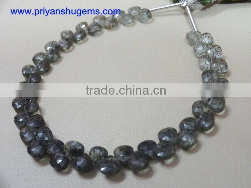 Smoky quartz Micro 4-5 mm Faceted Heart shape Briolette Beads AAA Grade quality gemstone product