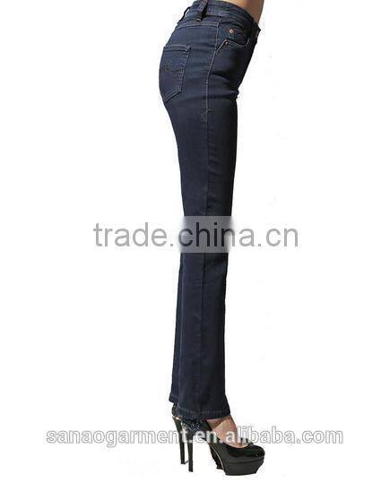 2015 wholesale Euramerican mid-waisted women's straight jeans