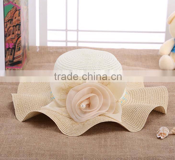 Promotion Ladies Flower Sombrero Hat,Straw Hat Beach Hat For Women
