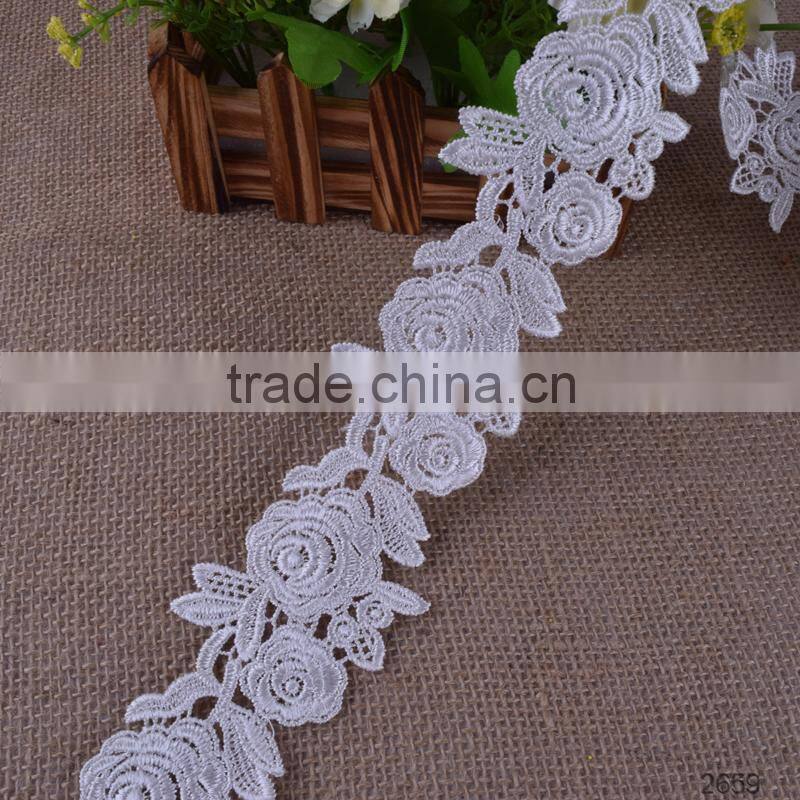 fancy embroidery decorative bridal lace trim