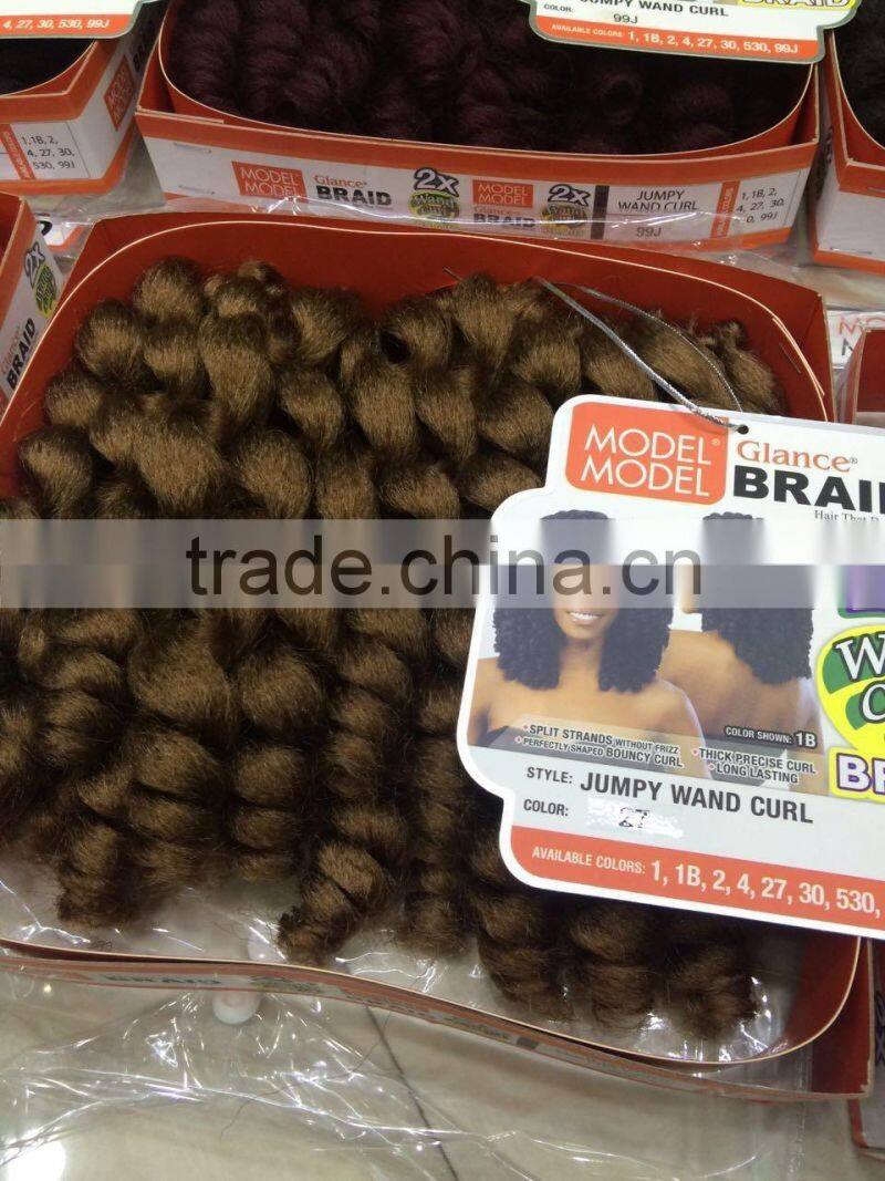 2X Bounce Twist crochet wand curl braid hair extensions afro kinky synthetic braiding hair jumbo crochet twist box braids hair