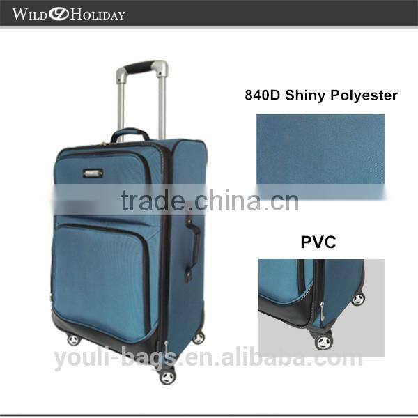 840D high quality light weight polo trolley luggage