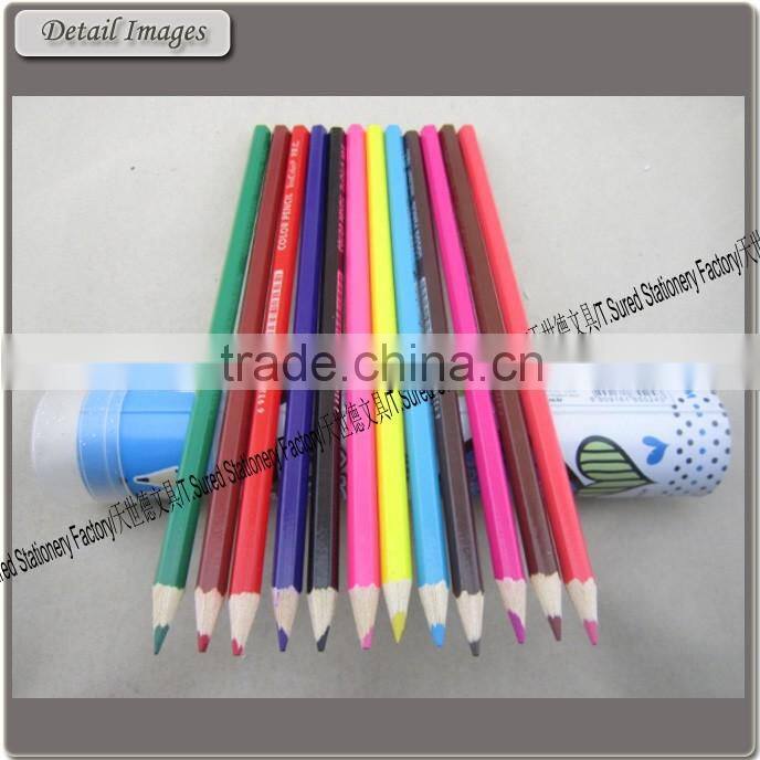 12 Pieces Muti Color Pencil Set With Tin Box With Sharpener