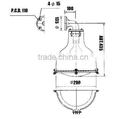 100W 110V/220V IP65 Stainless marine ship incandescent deck Light