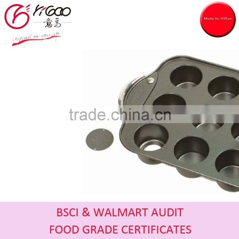 heart shaped cheesecake pan,12cup, gray,non stick, color box packaging