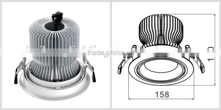 Project high power aluminium dimmable 30w 35w downlight for hotel