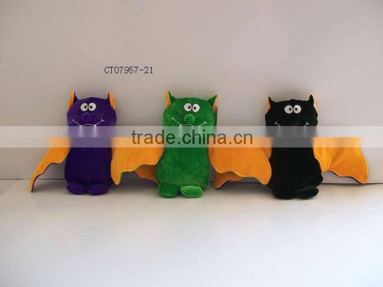 Halloween colorful plush bear toy with scarf