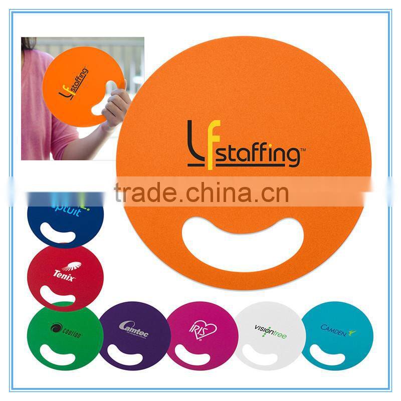 custom shape 17*17cm PP hand fans for promotion