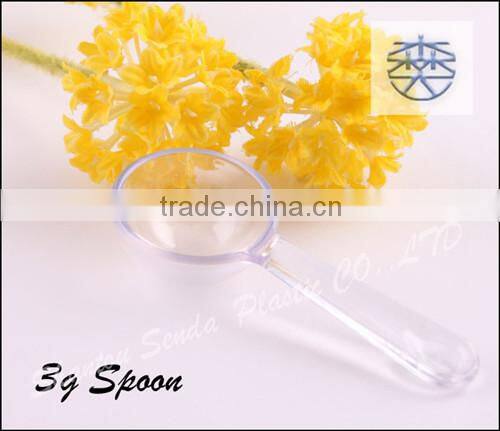 clean plastic spoon for 3g medicine powder, transparent plastic measuring spoon, milk powder plastic spoon, plastic tea spoon