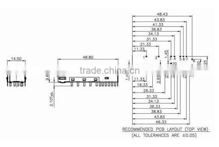 Press 1x1 port modular cage SFP connector