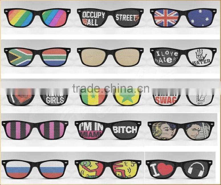 High quality party pinhole sunglasses with custom print