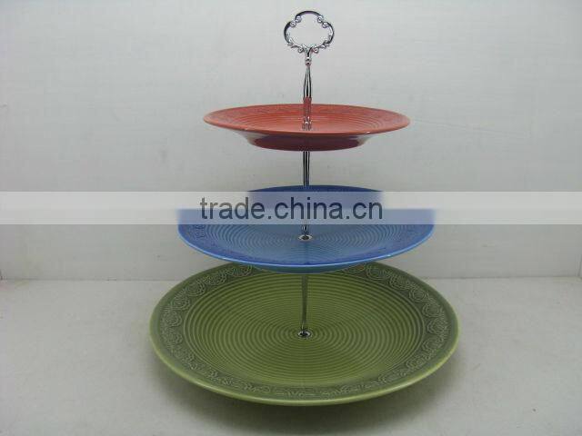 ceramic two-layer cake stand plate