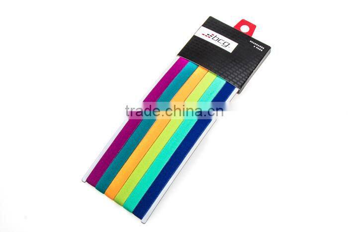 Polyester Woven Logo Yarn Sports Elastic Girls Hair Band