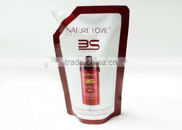 hair conditioner laminated plastic packaging bags with spout
