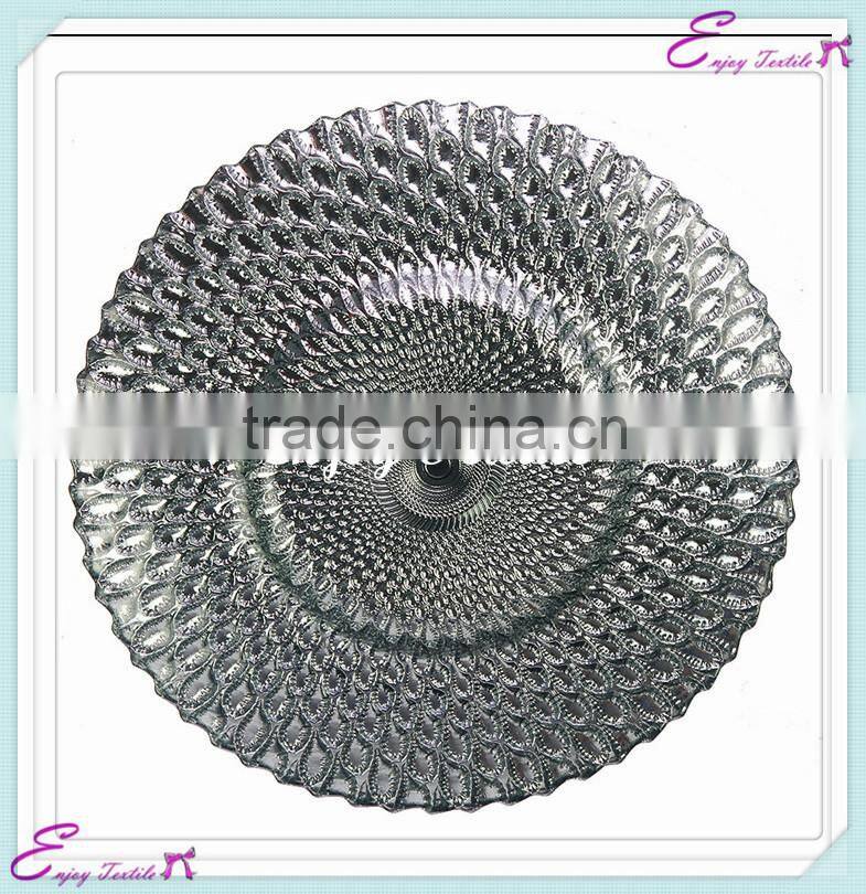 YHP#45 glass charger banquet events party wedding wholesale decor plates