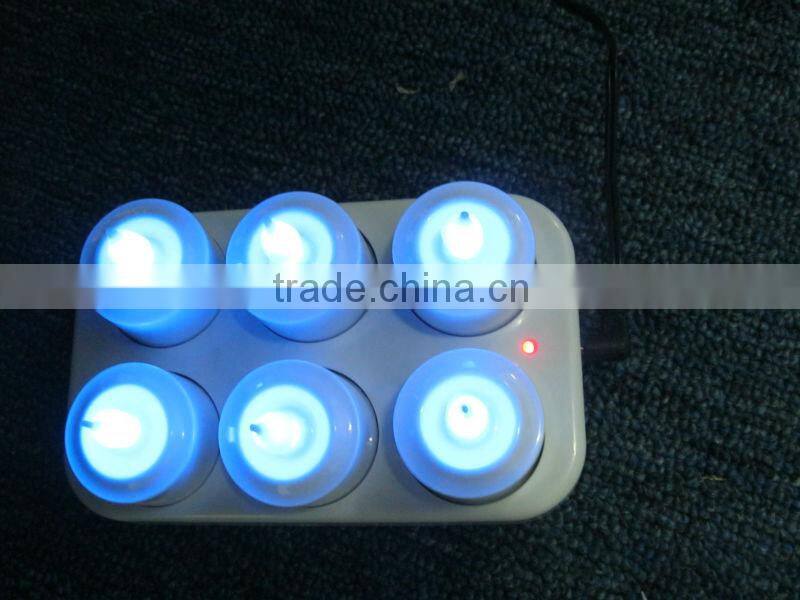 rechargeable Remote control set of 6 LED plastic tealights candles
