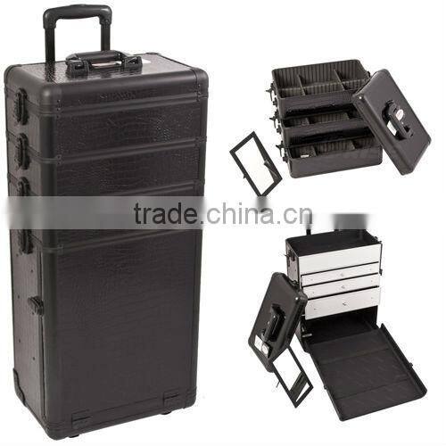 4 in 1 Rolling Aluminum Beauty Case With Trolley and Wheels