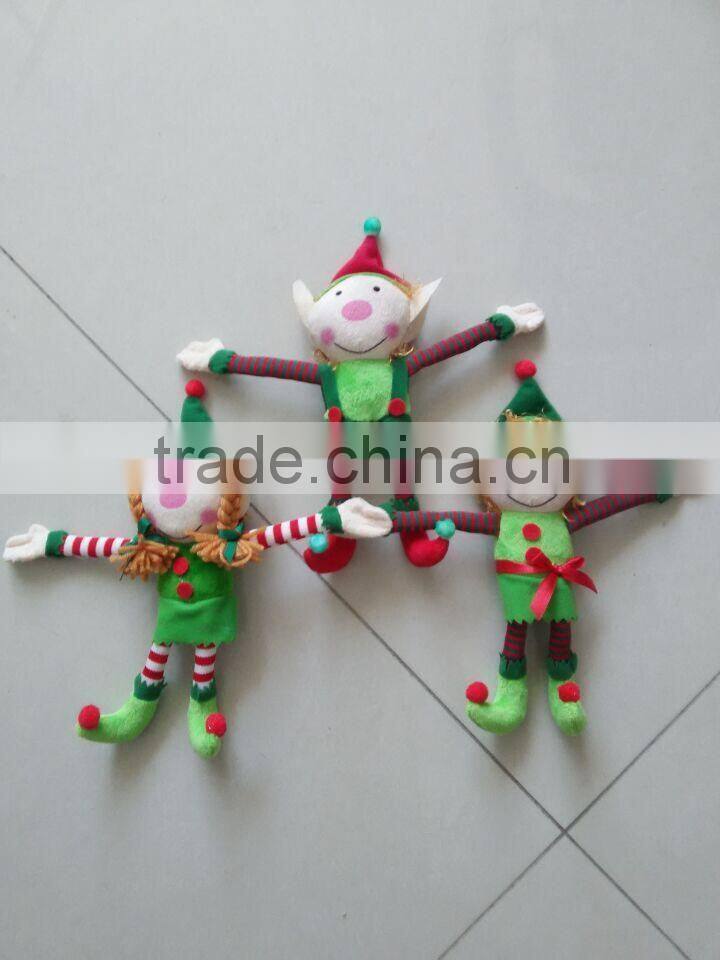 Custom long hand plush christmas elf toy/handmade plush christmas toys/christmas elf soft toy