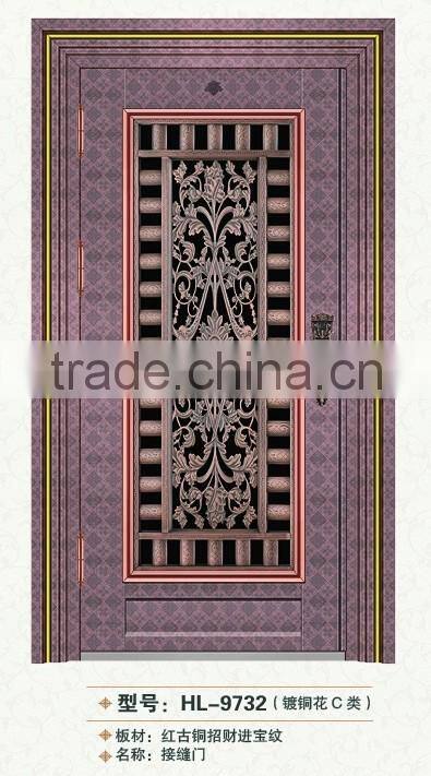 Mordern house used stainless steel exterior front door designs seam door