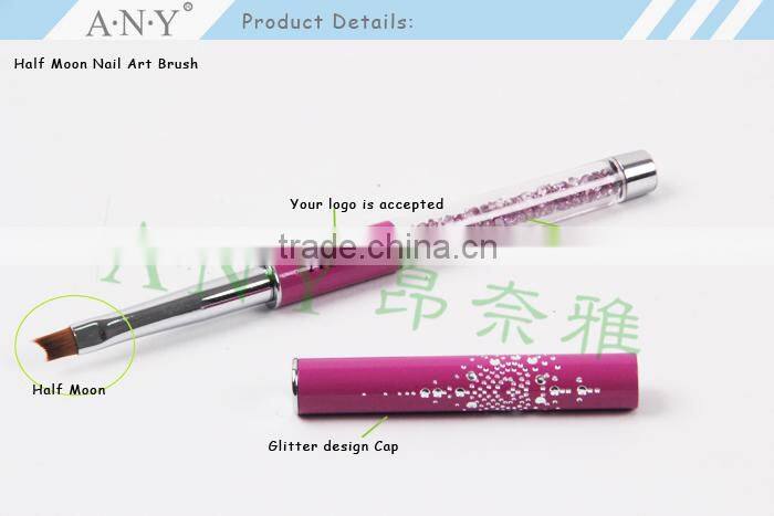 ANY Professional Purple Wood Handle Nail Art Painting Design Nylon Hair Nail Brush Nail Art Set