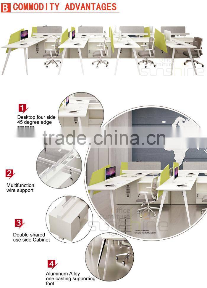 Modern Office Furniture Cross 4 Seat Staff Workstation ZS-M3030