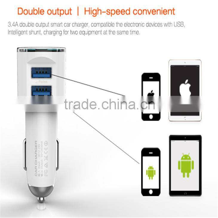 Wholesale 2016 New Highspeed 2 Port 5v 3.4A Phone Car Charger
