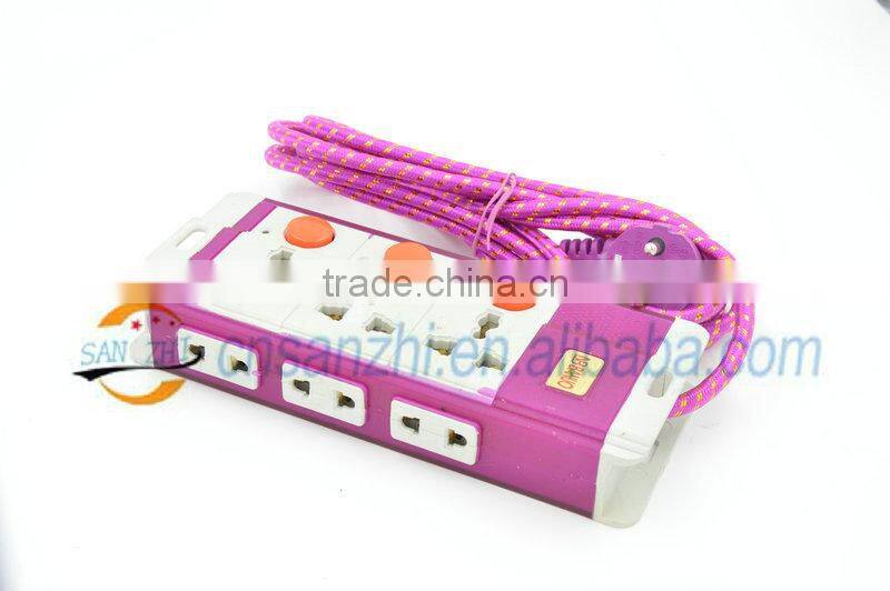 6 way Module Design Convenience EU US standard Power Strip with The Copper Cable
