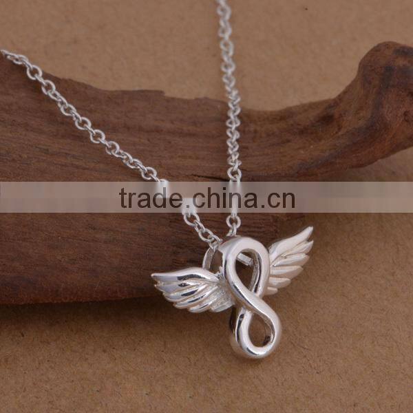 mens silver necklace cheap angel 925 wing pendant