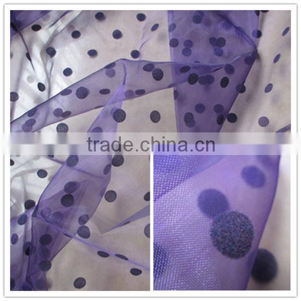 Flocking Organza Fabric for Dress