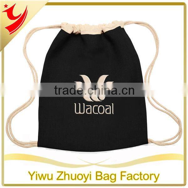 Customized Jute Burlap Drawstring Backpacks Printed With Logo Design Wholesale