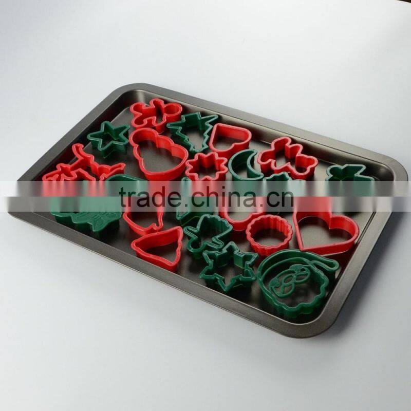 2016 new design 9 pcs plastic cookie cutter set